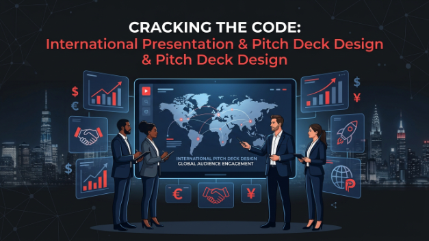 `International presentation and pitch deck design for global audiences with graphic designing services in Pakistan`
